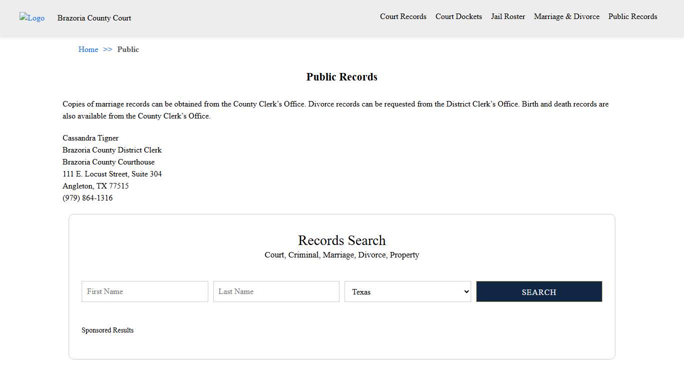Public Records | Brazoria County Court
